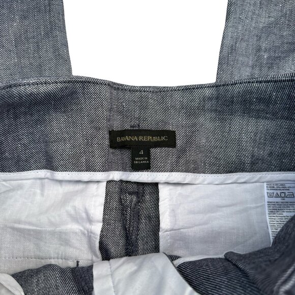 NWOT Banana Republic Blue Belted Linen Pants Size 4 - Picture 4 of 5
